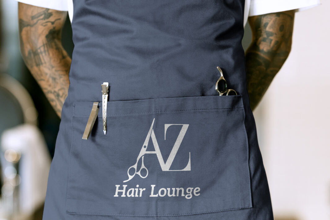 Barber apron mockup, apparel design psd